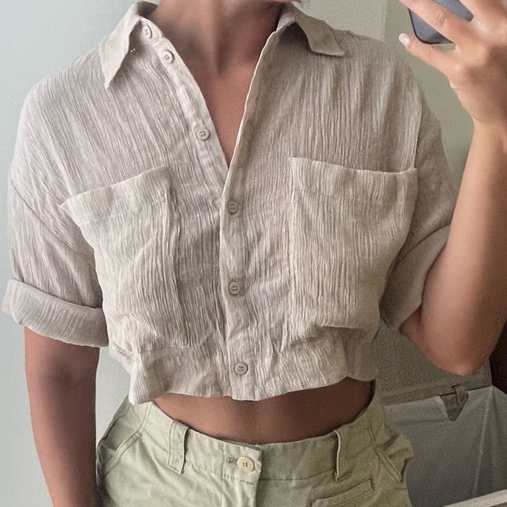 Button Up Crop Top